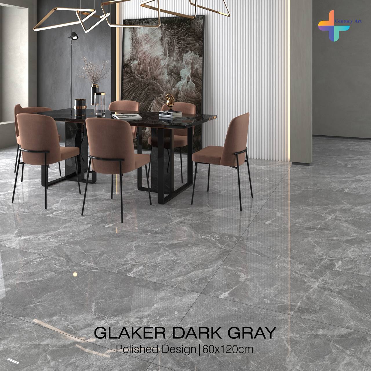 سرامیک گلاکر طوسی تیره (Glaker Dark Gray) – ابعاد ۱۲۰×۶۰ - تصویر 2